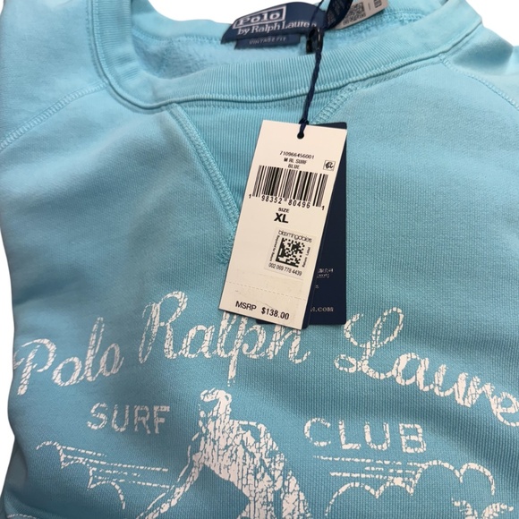 POLO Ralph Lauren Vintage Fleece Graphic Crewneck Sweatshirt NWT - Picture 8 of 8